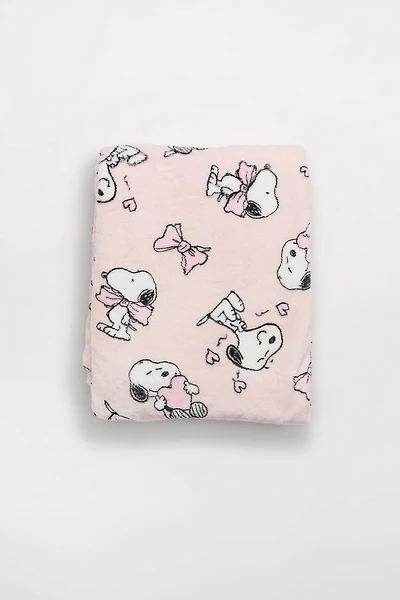 Peanuts Snoopy Bow Printed Plush Throw Blanket