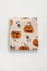 Peanuts Snoopy Pumpkin Printed Plush Throw Blanket