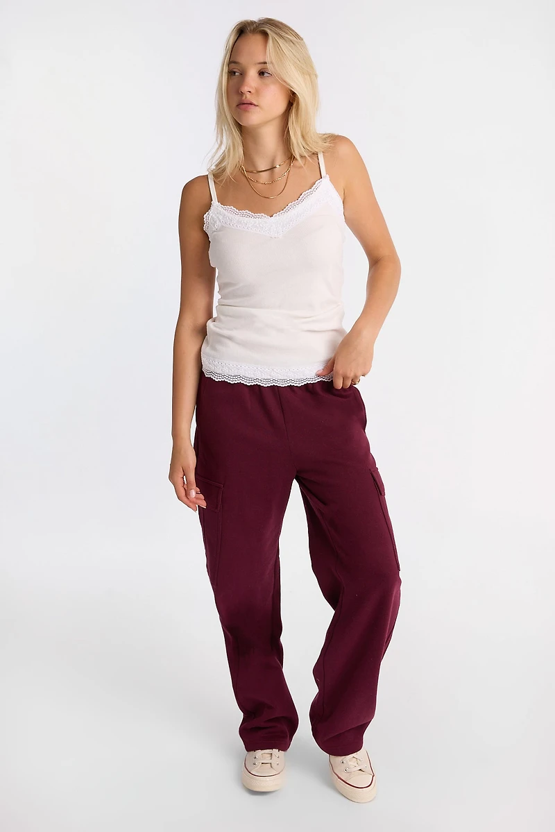 Camisole à bord en dentelle