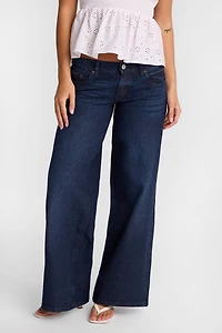 Jean jambe ultra-large a? taille très basse