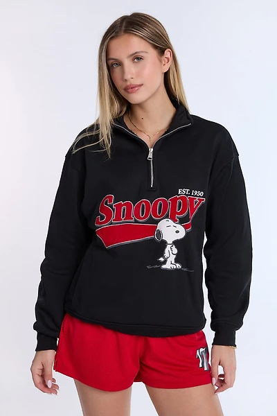 Peanuts Snoopy Quarter-Zip Sweatshirt