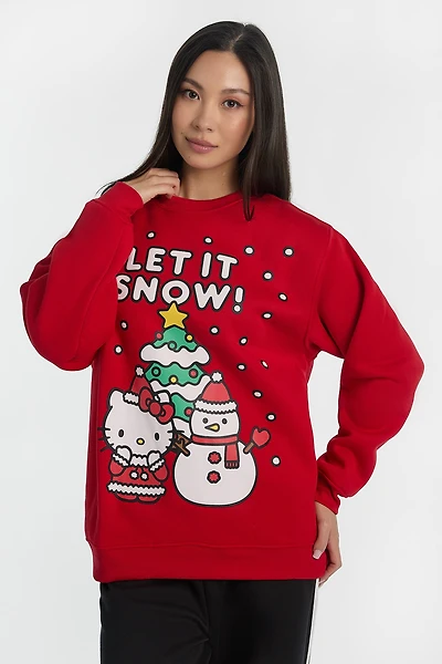 Hello Kitty Let It Snow Graphic Crew Neck Sweatshirt