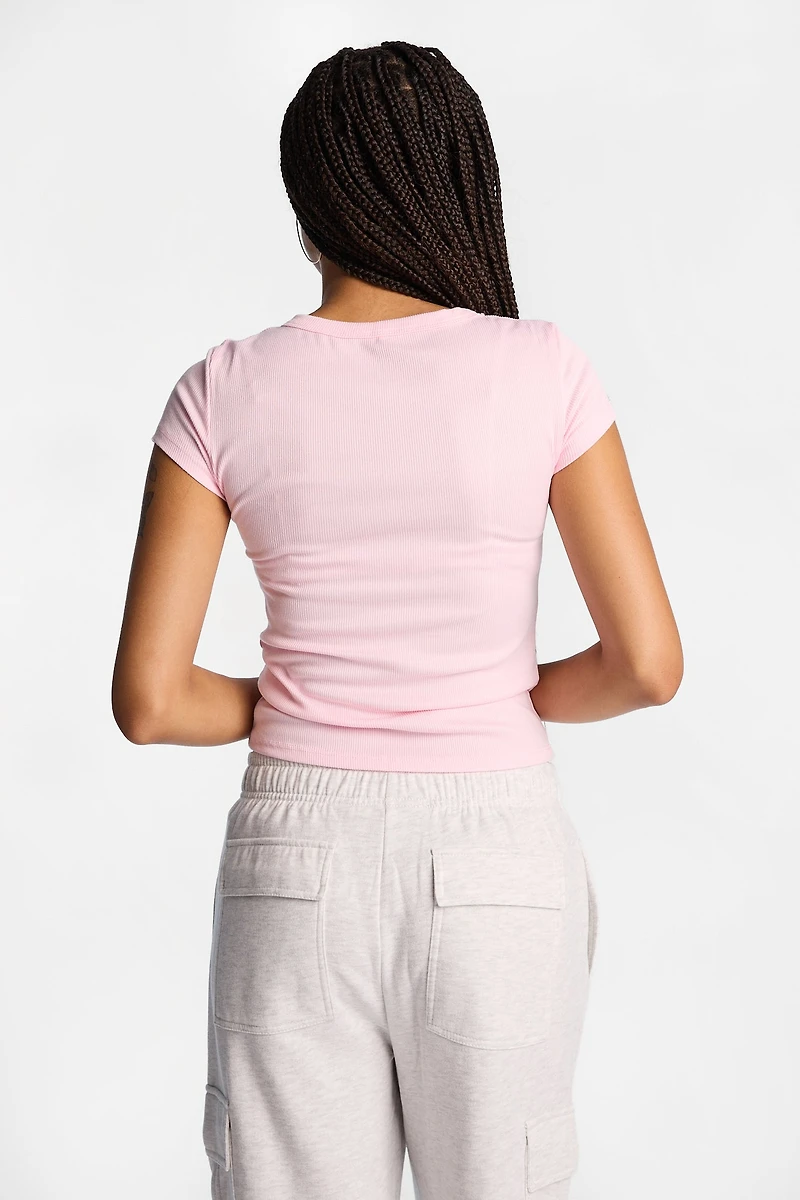 AERO Ribbed Knit Henley Top