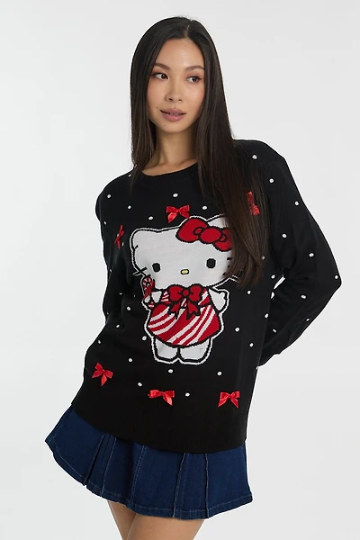 Chandail ras du cou Hello Kitty rosette