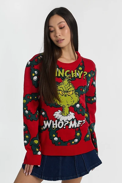 Chandail ras du cou Grinchy Who