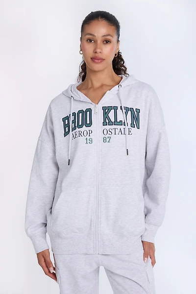 Pull à capuchon AERO zippé surdimensionné