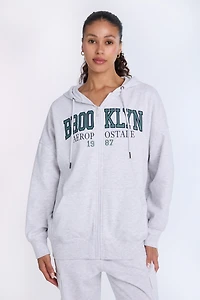 Pull à capuchon AERO zippé surdimensionné