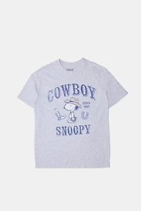 Peanuts Snoopy Cowboy Graphic Boyfriend Tee
