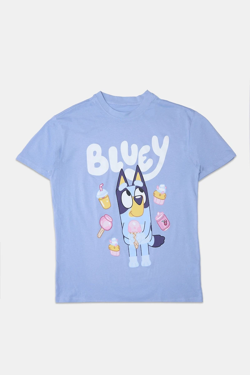 T-shirt coupe garçonne graphique Bluey