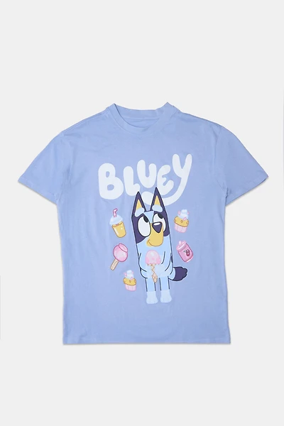 T-shirt coupe garçonne graphique Bluey