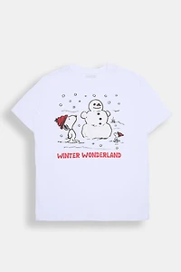 Peanuts Snoopy Winter Wonderland Graphic Boyfriend Tee