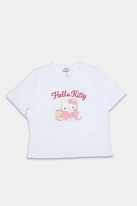 T-shirt ajusté imprimé graphique Hello Kitty