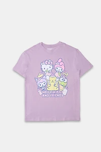 Hello Kitty And Friends Food Graphic Boyfriend Tee