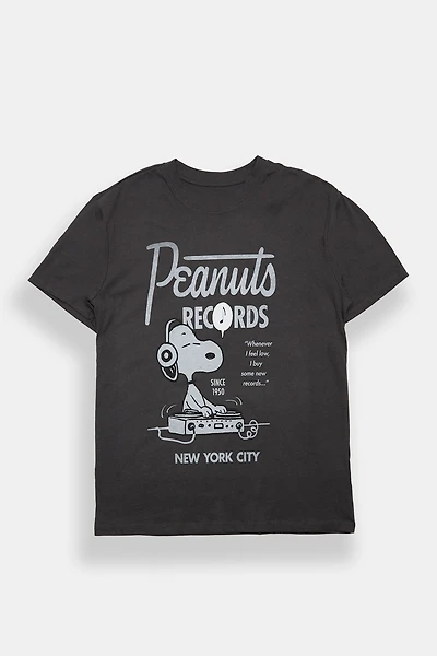 Peanuts Snoopy Records Graphic Boyfriend Tee