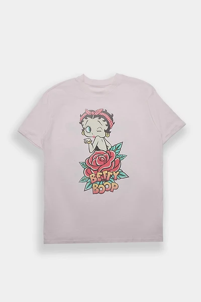 Betty Boop Rose Graphic Boyfriend Tee