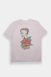 Betty Boop Rose Graphic Boyfriend Tee