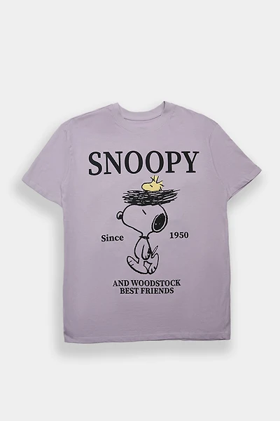 Peanuts Snoopy & Woodstock Best Friends Since 1950 Graphic Boyfriend Tee