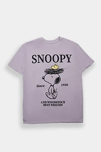 Peanuts Snoopy & Woodstock Best Friends Since 1950 Graphic Boyfriend Tee