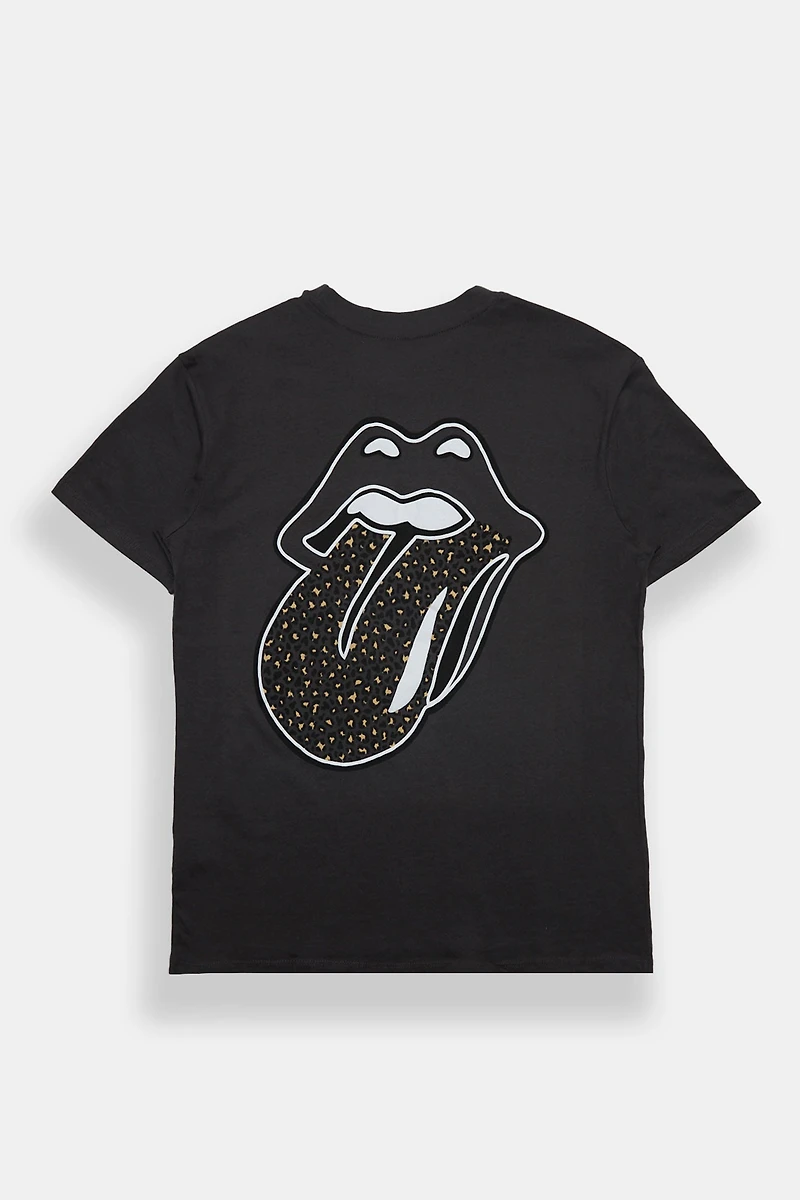T-shirt coupe garçonne décontractée imprimé The Rolling Stones