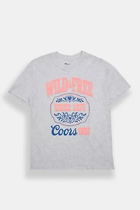 T-shirt coupe garçonne décontractée imprimé Coors Original Wild & Free Since 1873