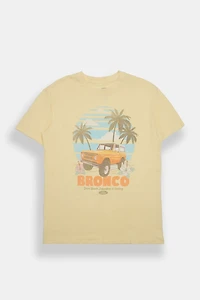 T-shirt coupe garçonne décontractée imprimé Ford Bronco Tropics