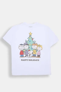 Peanuts Snoopy Happy Holidays Graphic Boyfriend Tee