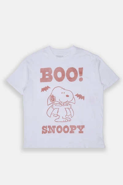 T-shirt coupe garçonne imprime? graphique Peanuts Snoopy Boo
