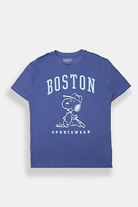T-shirt coupe garçonne imprimé Peanuts Snoopy Boston