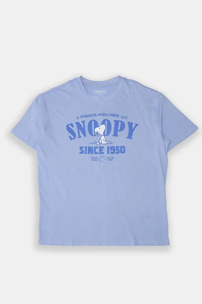 T-shirt coupe garçonne imprime? floqué graphique Peanuts Snoopy
