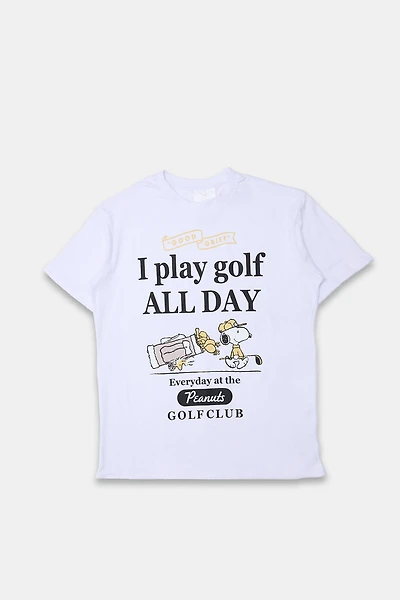 Peanuts Golf Club Graphic Boyfriend Tee