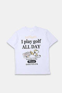 Peanuts Golf Club Graphic Boyfriend Tee