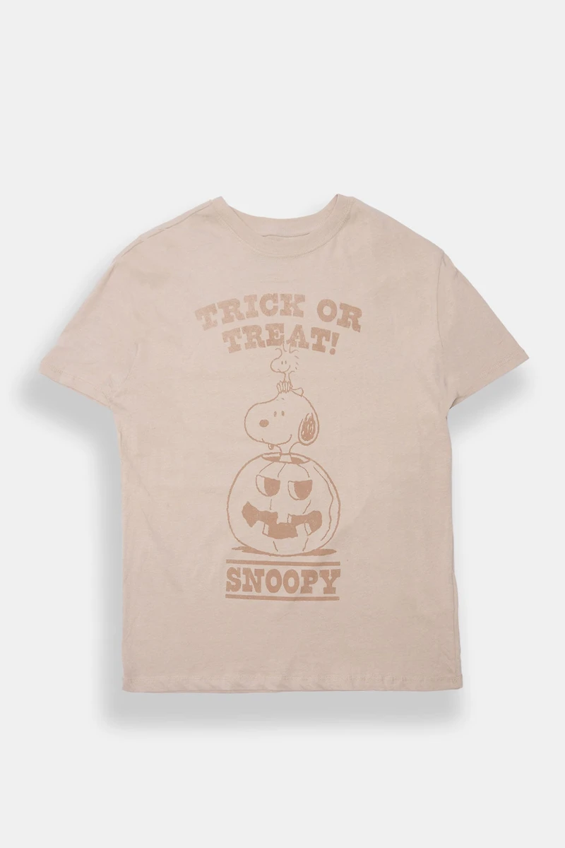 Peanuts Snoopy Trick Or Treat Graphic Boyfriend Tee