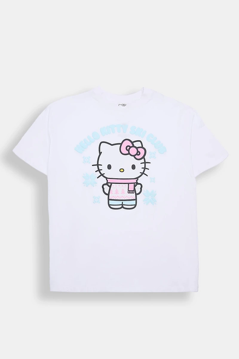 Hello Kitty Ski Club Graphic Boyfriend Tee