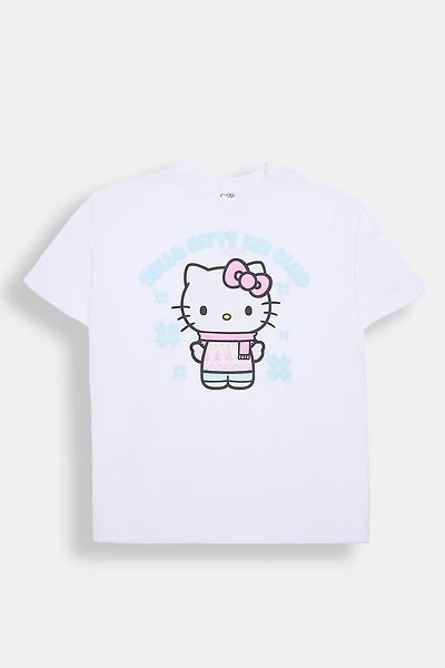 Hello Kitty Ski Club Graphic Boyfriend Tee