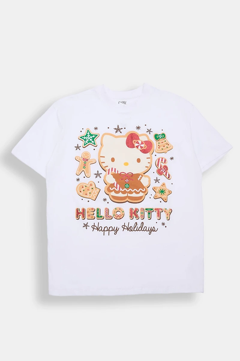 Hello Kitty Happy Holidays Graphic Boyfriend Tee