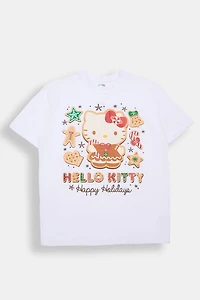 Hello Kitty Happy Holidays Graphic Boyfriend Tee