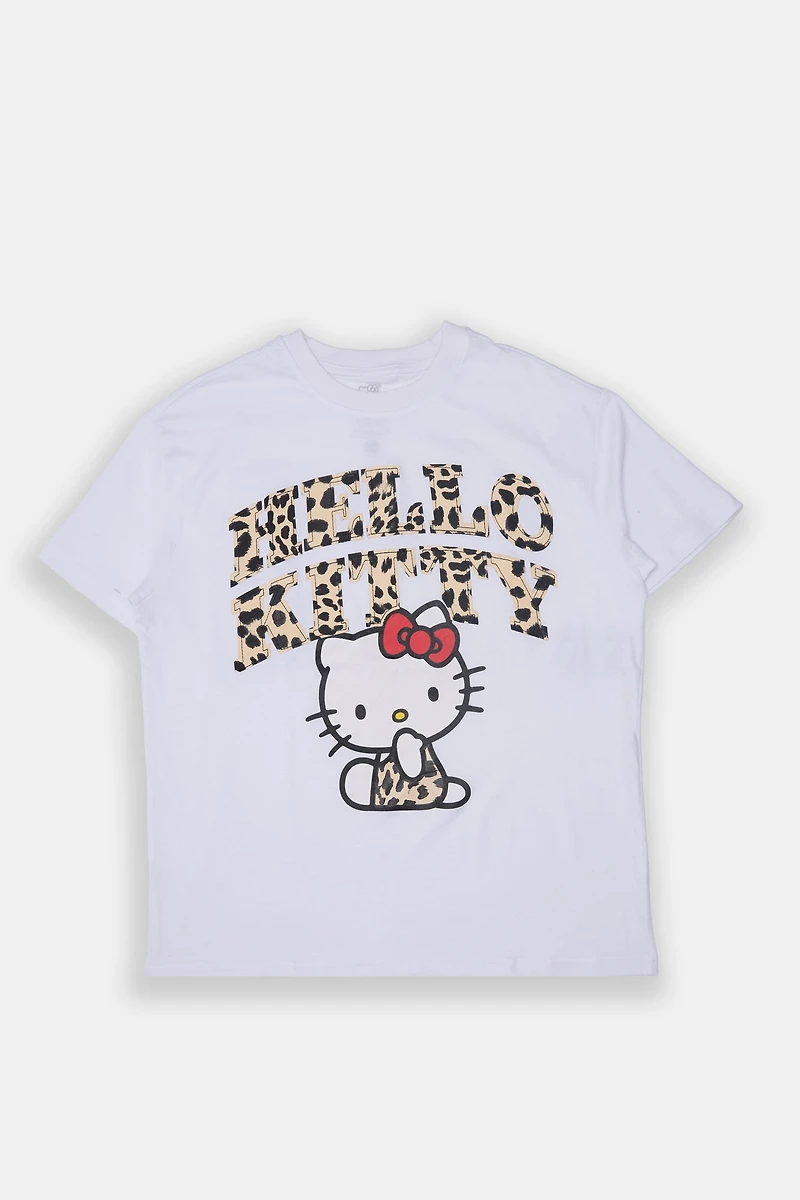 Hello Kitty Leopard Graphic Boyfriend Tee