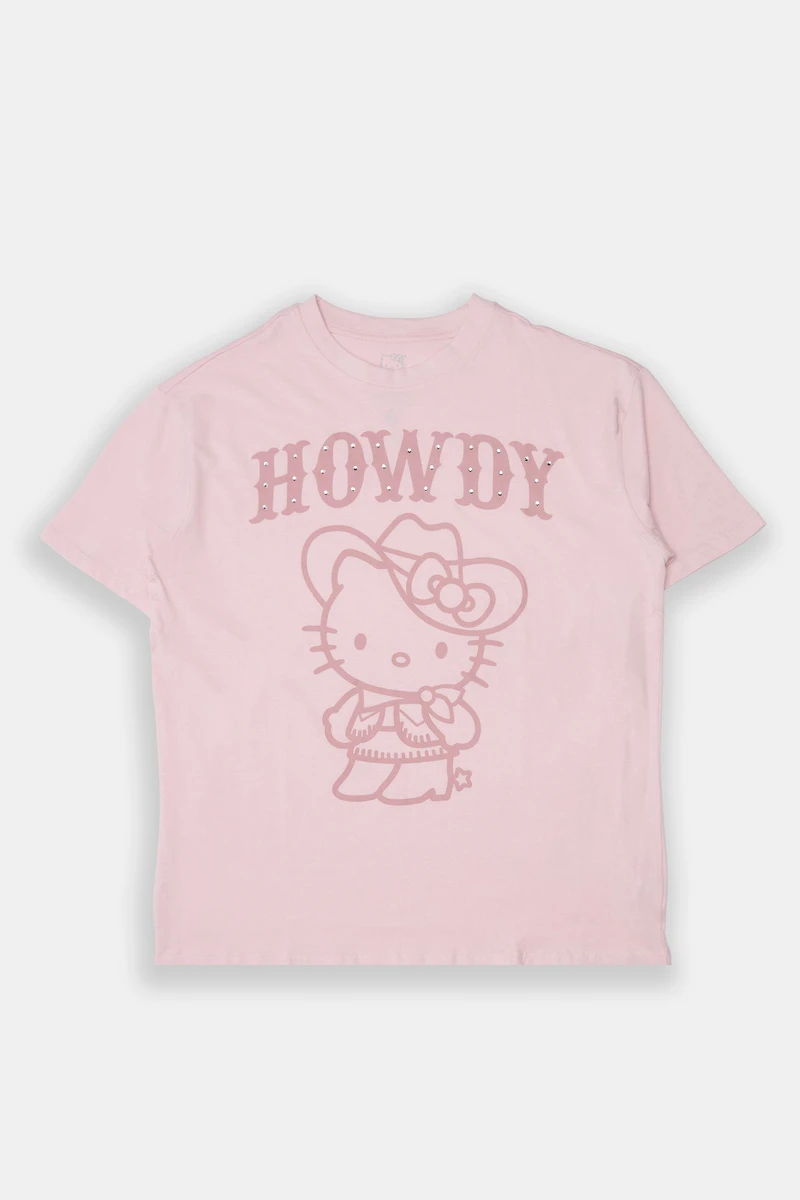 T-shirt coupe garçonne imprime? graphique Hello Kitty Howdy