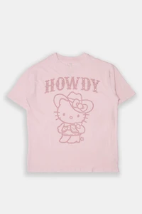 T-shirt coupe garçonne imprime? graphique Hello Kitty Howdy