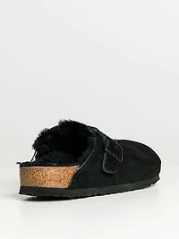 MENS BIRKENSTOCK BOSTON SHEARLING REGULAR CLOGS - BLACK