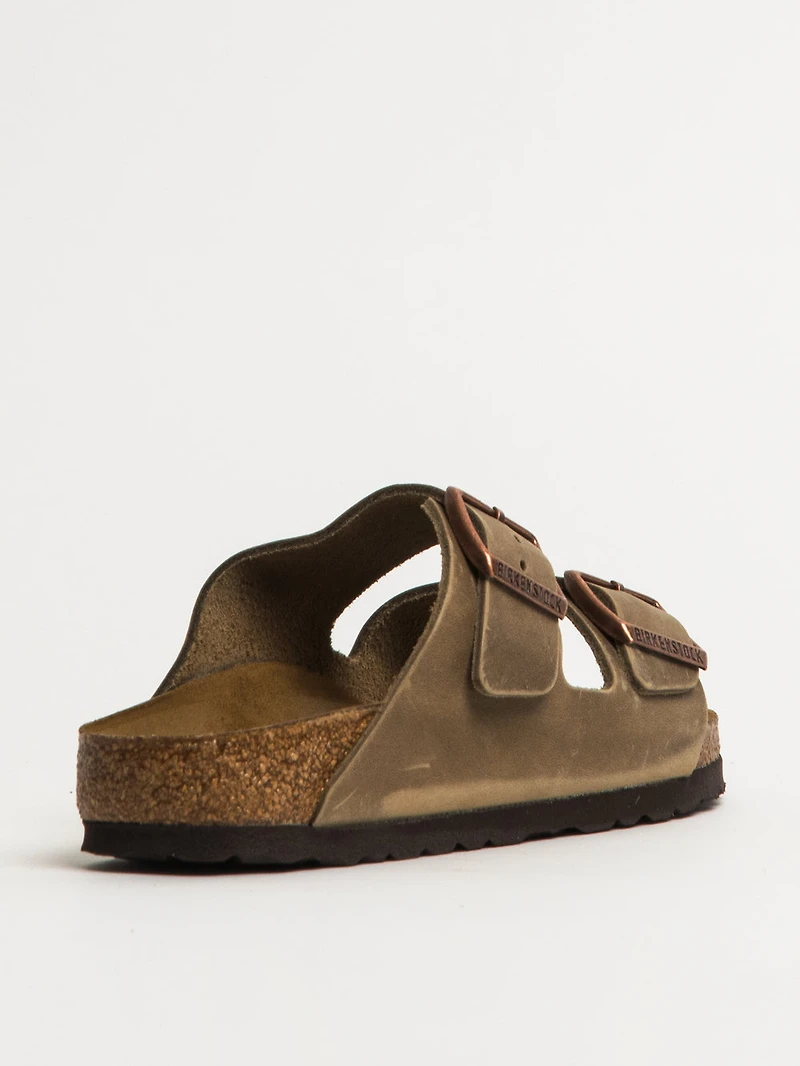 WOMENS BIRKENSTOCK ARIZONA OILED LEATHER SANDALS - TOBACCO BROWN