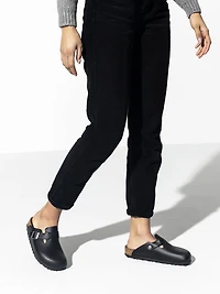 WOMENS BIRKENSTOCK BOSTON CLOG - REGULAR BLACK