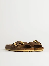 WOMENS BIRKENSTOCK MADRID BIG BUCKLE OILED LEATHER SANDALS - MEDIUM/NARROW COGNAC