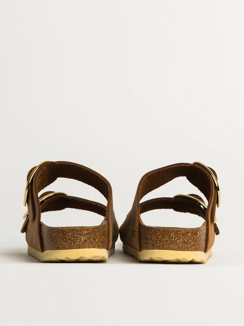 WOMENS BIRKENSTOCK ARIZONA BIG BUCKLE OILED LEATHER SANDALS - MEDIUM/NARROW COGNAC