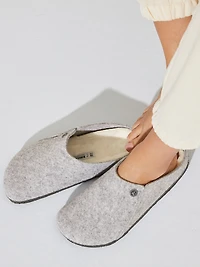 WOMENS BIRKENSTOCK ZERMATT SHEARLING SLIPPERS - LIGHT GREY
