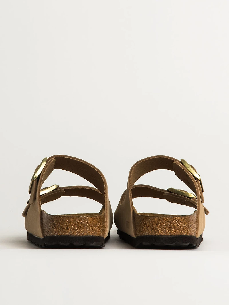 WOMENS BIRKENSTOCK ARIZONA SOFT FOOTBED NUBUCK SANDALS - MEDIUM/NARROW SAND