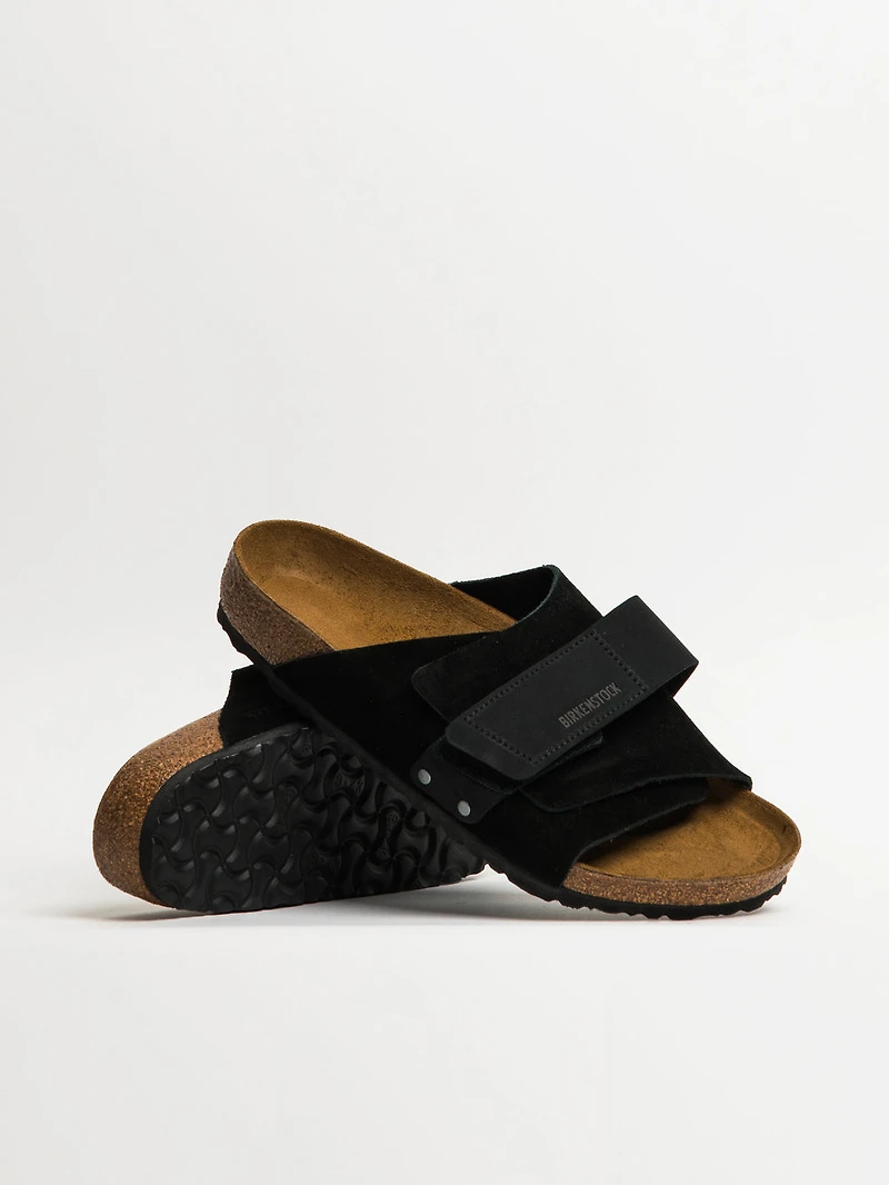 MENS BIRKENSTOCK KYOTO SUEDE NUBUCK SANDALS - BLACK