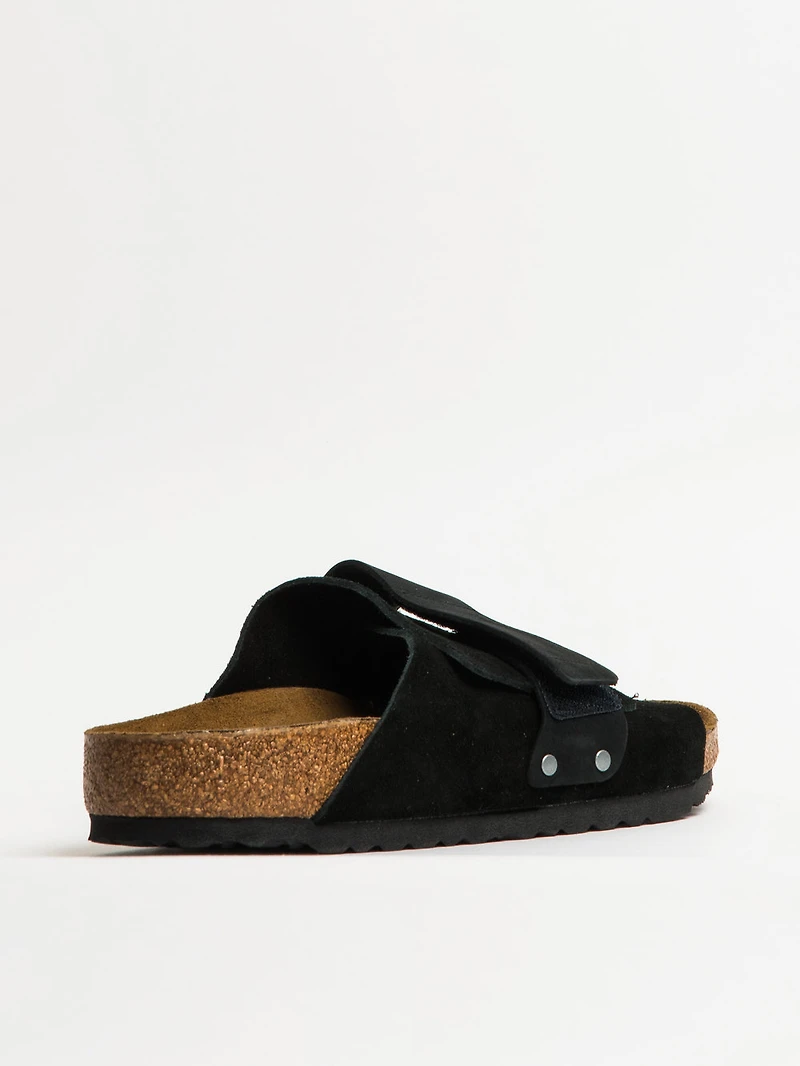 MENS BIRKENSTOCK KYOTO SUEDE NUBUCK SANDALS - BLACK
