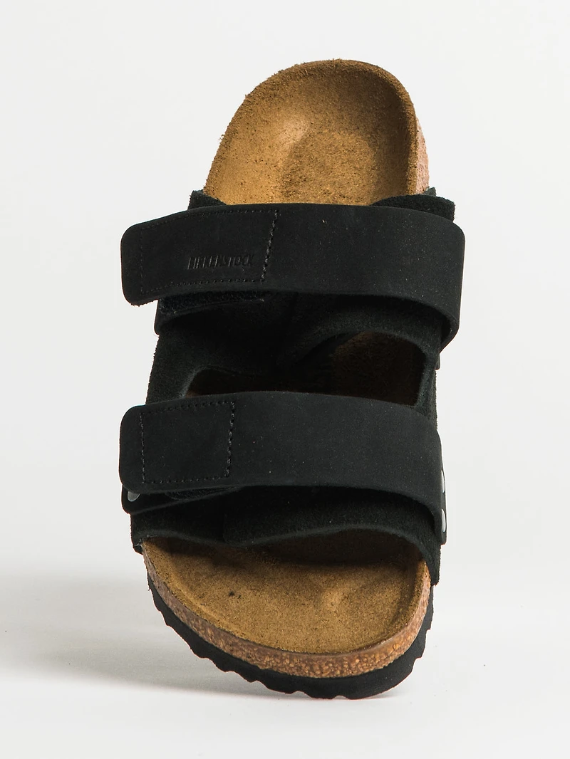WOMENS BIRKENSTOCK UJI SUEDE NUBUCK SANDALS - MEDIUM/NARROW BLACK
