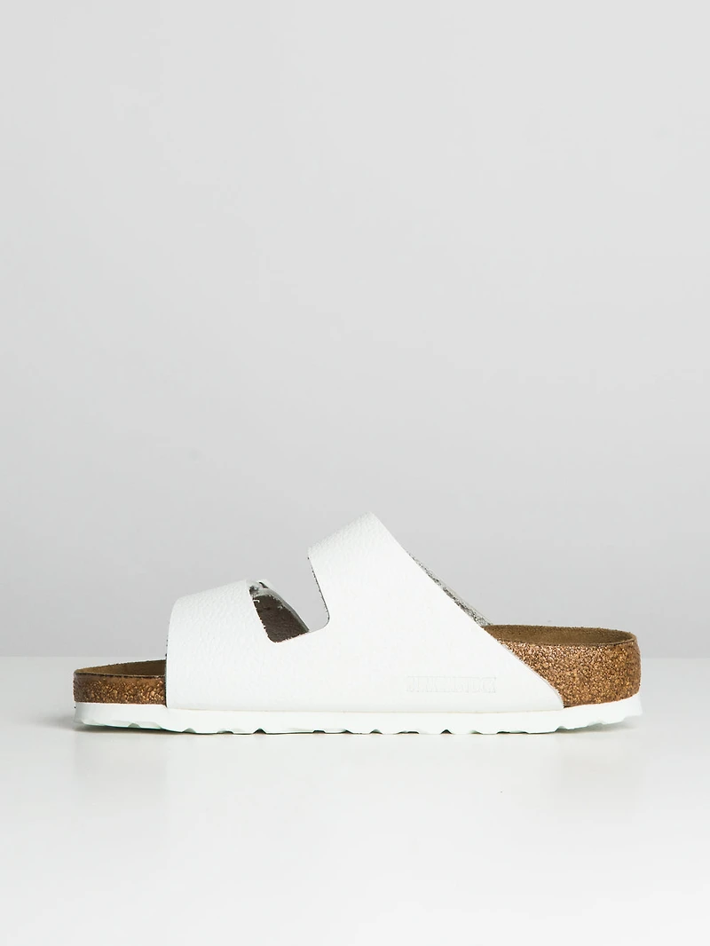 WOMENS BIRKENSTOCK ARIZONA SOFT FOOTBED LEATHER REG SANDALS - WHITE